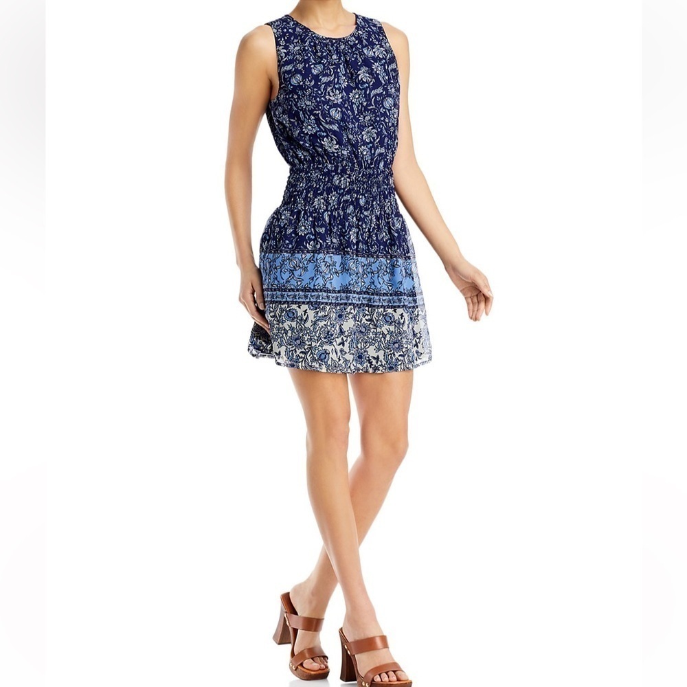 NWT Aqua Floral Print Smocked Waist Dress